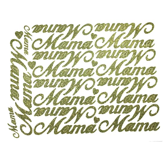 JAM Paper Mama Gold Script Floral Adhesive